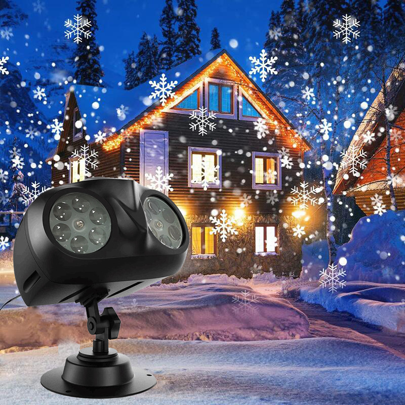 Christmas light owl high brightness snowy double barrel remote control outdoor lawn cross-border projection film pattern snowflake light