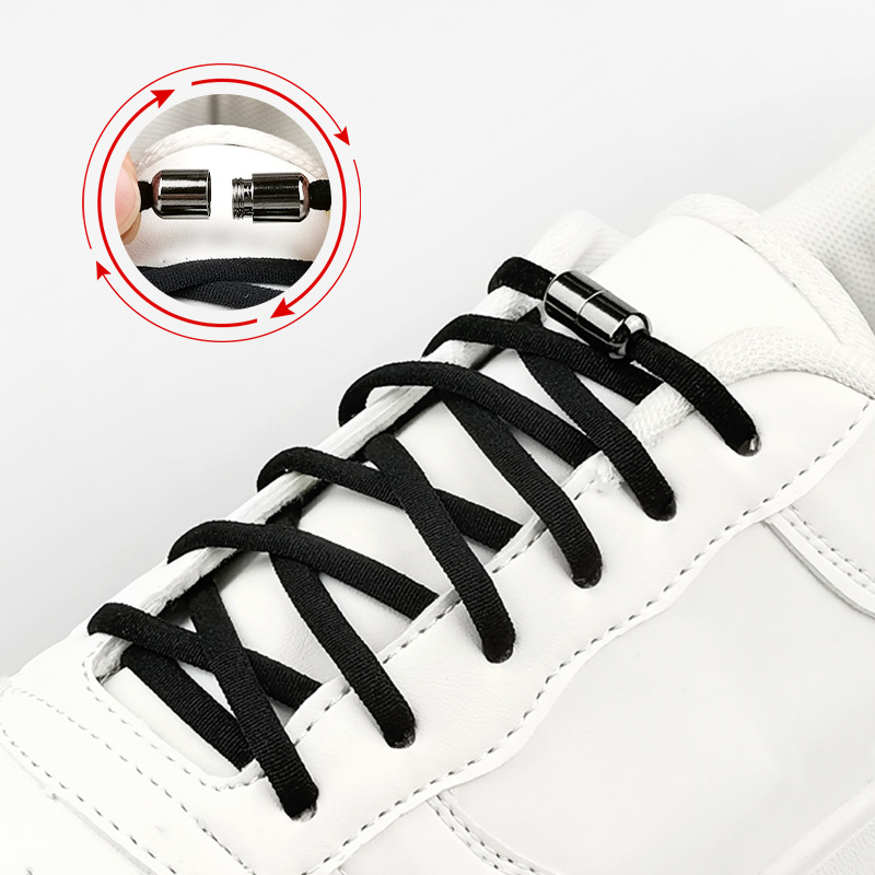 Foreign Trade New Elastic Elastic Lazy Shoelaces for Adults and Children Tie-free Shoelaces Alloy Metal Capsule Tie-free Shoe Buckle