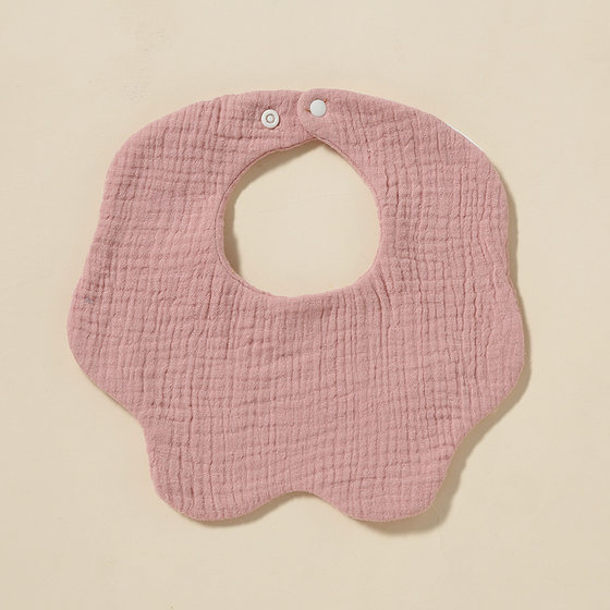 Solid color baby saliva towel Class A pure cotton 6-layer gauze 360 degree children's saliva pocket baby bib absorbent bib
