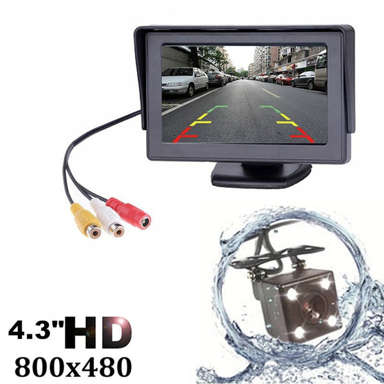 Amazon explosion rear rear camera 4.3 inch display set small butterfly small straw hat square lamp