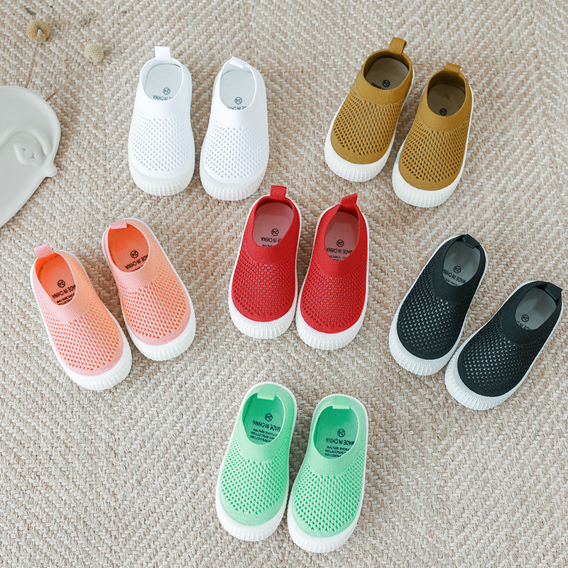 Nanlu Autumn New Men's and Women's Baby Mesh Socks Shoes Children's Foot Low-top Biscuit Shoes Solid Color Fly-woven Board Shoes