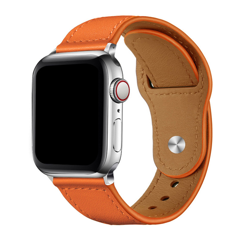 For Apple Watch applewatch9/8/7/se Retro Business Top Layer Leather iwatch Buckle Strap