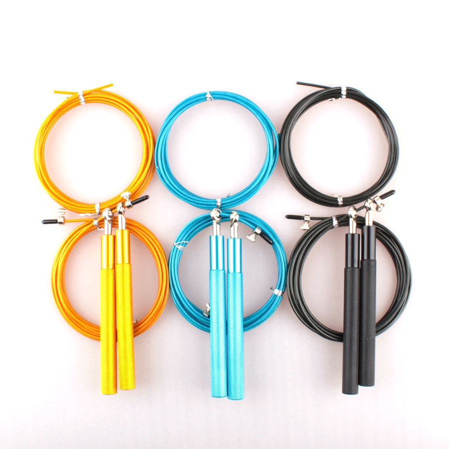 Aluminum alloy steel wire rope skipping thin handle universal bearing racing adult fitness sports laser LOGO wholesale delivery