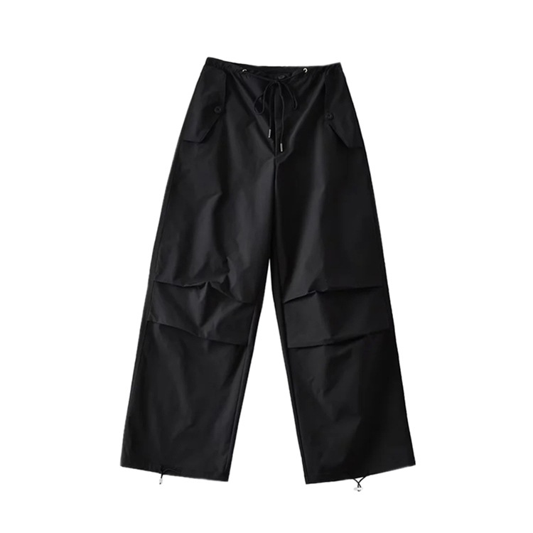 Design Sense Multi-Pocket Loose Casual Handsome Dancing Paper Bag Trousers Hot Girls High Waist Strappy Lace-Up Overalls