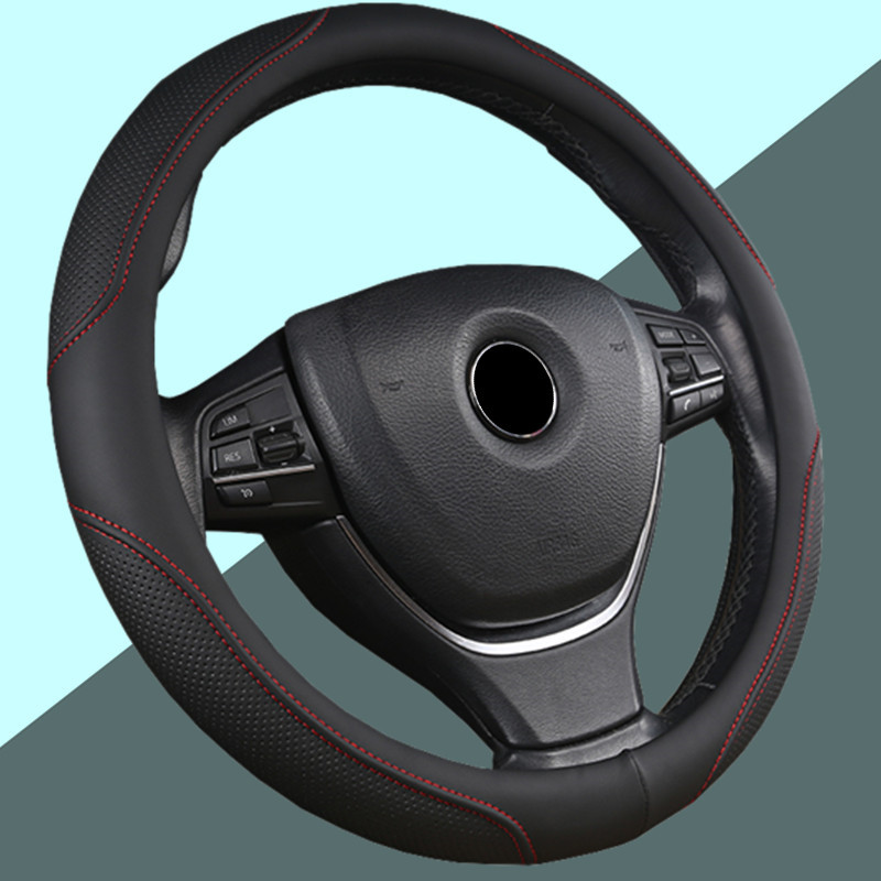 Car steering wheel cover four seasons universal car accessories car handle cover decoration supplies cross-border leather protective cover