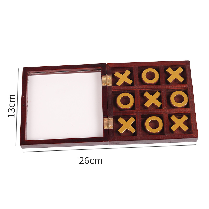 Cross-border XO chessboard tic tac toe well-shaped chess Jiugongge chess wooden toy toddler circle fork wooden