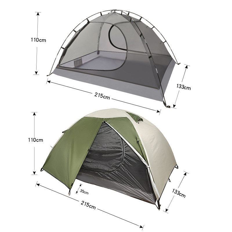 Internet Celebrity Camping Tent Outdoor Double Thickened Rainproof Double-layer Camping Tent Portable Beach Sunscreen Hand Tent