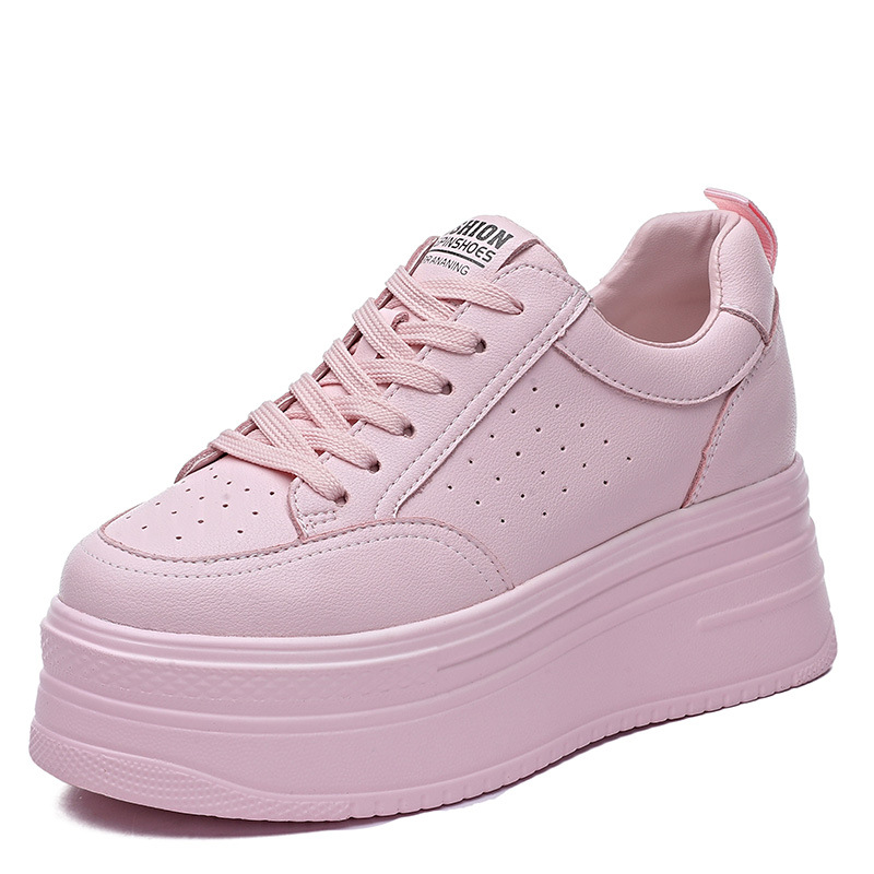 Factory direct supply thick-soled sports shoes women's 2023 autumn and winter New punching breathable comfortable leisure women's soles