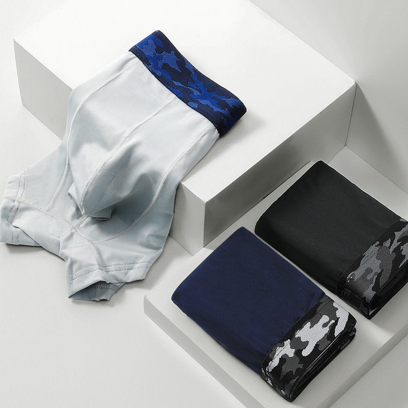 New Breathable One-piece Men's Underwear Ice Silk Seamless Underwear Summer Thin Transparent Comfortable Boxers Sexy