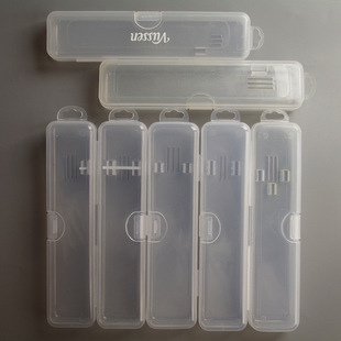 Rectangular Plastic Box One-piece Flip-on Transparent PP Plastic Toothbrush Box Oral Clinic Single and Double Card Portable Storage Box