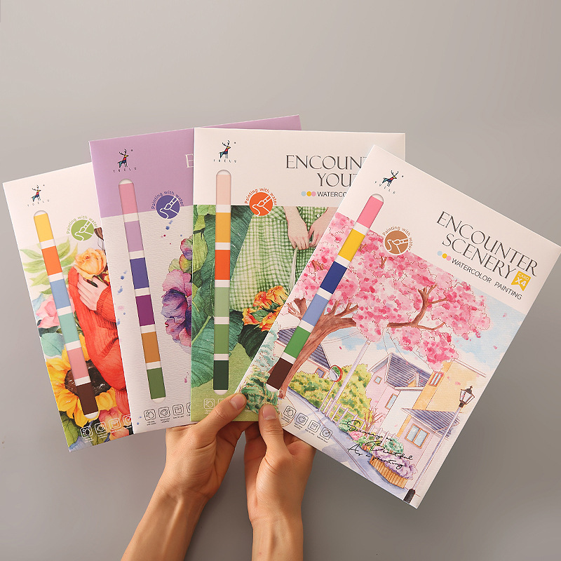 Creative watercolor coloring book decompression picture book graffiti painting book cartoon with paint watercolor paper wholesale