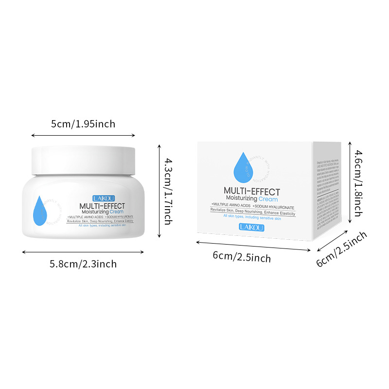跨境LAIKOU多效水凝霜60g补水保湿面霜润肤霜滋润脸部肌肤护理
