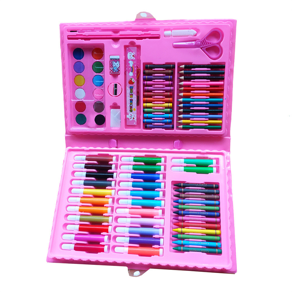 Children's Stationery 86 Pieces Brush Combination Set Painting Set Crayon Watercolor Pen Gift Washable Art Painting Tools
