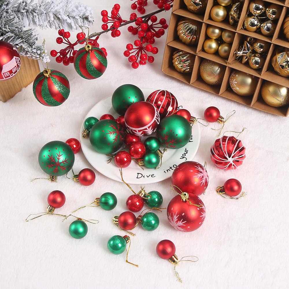 Cross-border Hot Selling Christmas Decoration Electroplated Ball Display Box Christmas Tree Decoration Hanging Ball Colorful Christmas Decoration Ball