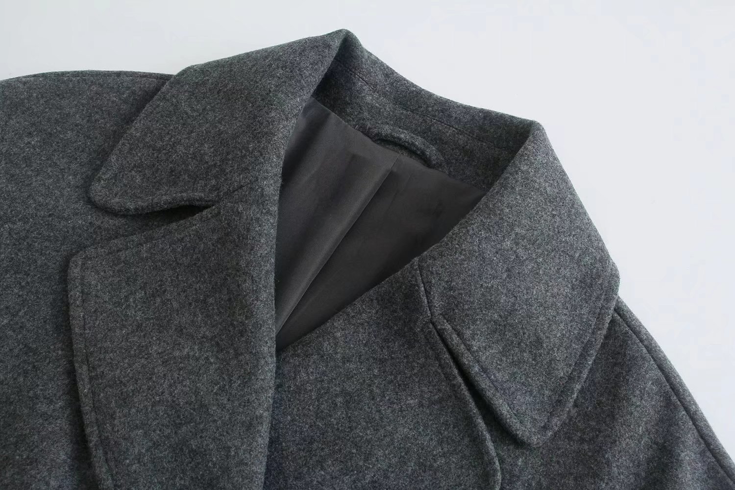 Women's multi-color autumn and winter New lapel double-breasted long thickened woolen overcoat coat 3046293_voghion.com
