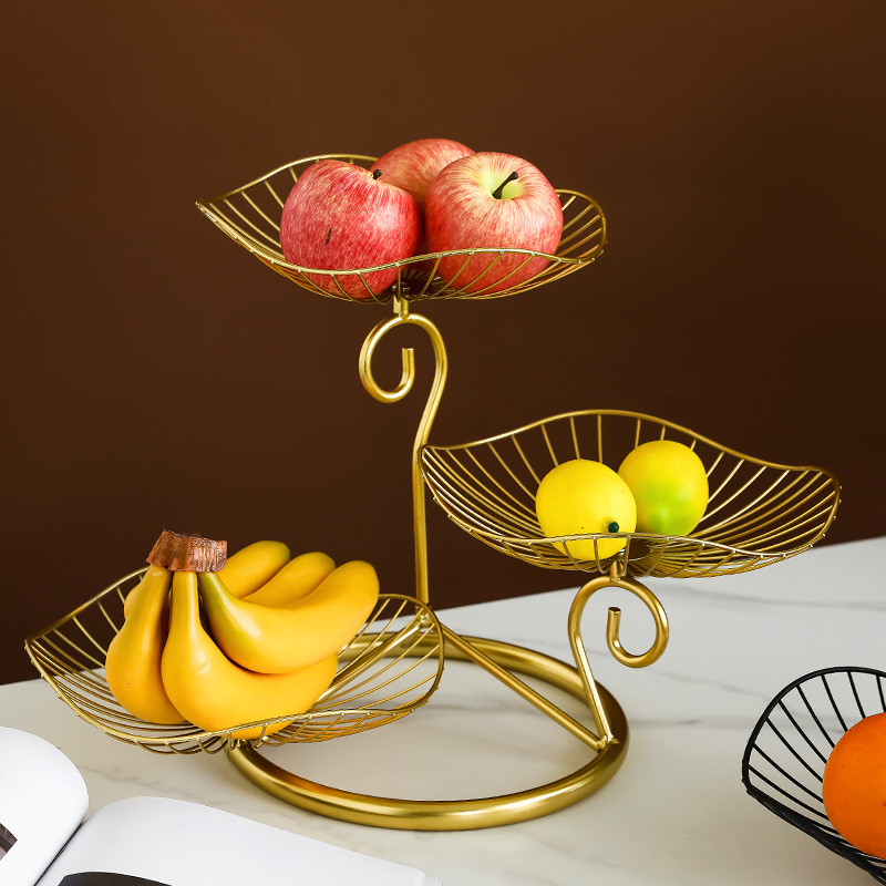 Nordic Ins Style Golden Iron Fruit Plate Dry Fruit Plate Simple Creative Living Room Home Coffee Table Ornaments