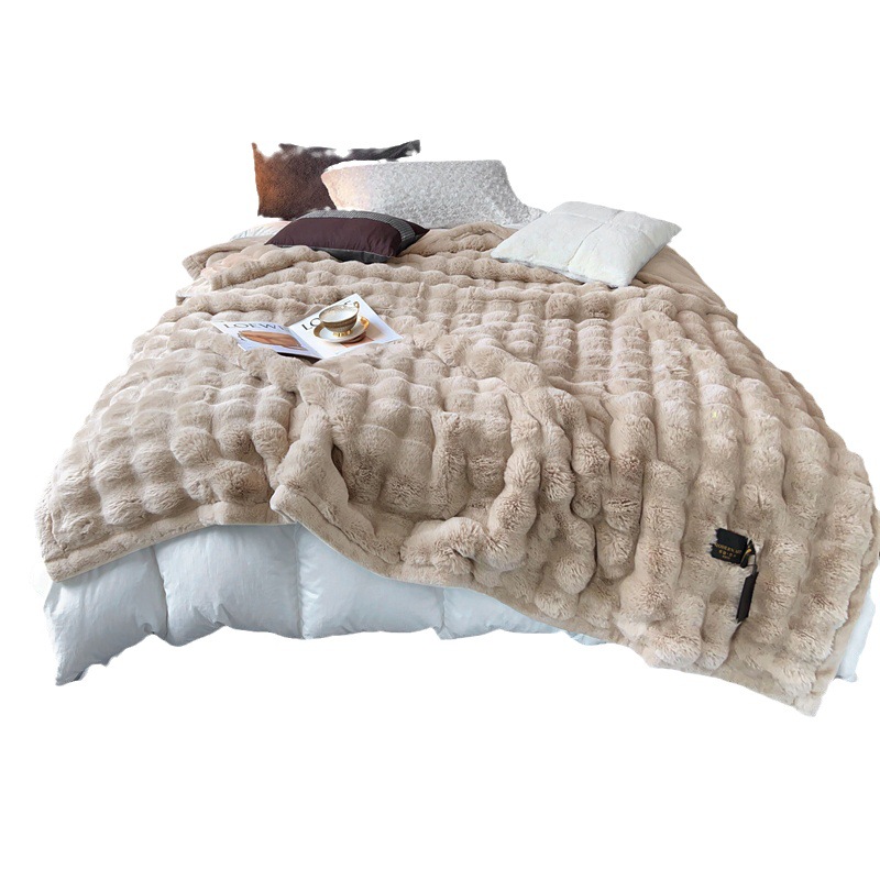 [Blanket thickened 11kg] imitation rabbit fur fur grass blanket double wedding red blanket autumn and winter warm blanket