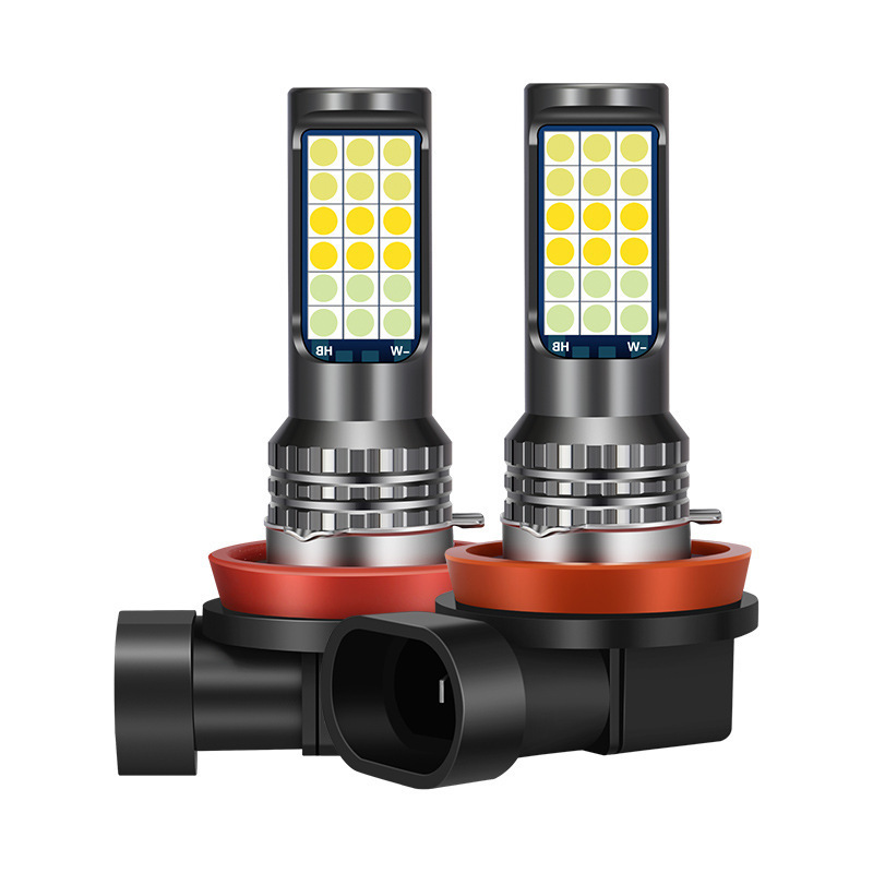 Cross-border hot sale car led fog lamp 36smd 3030 H11 9006 9005 H7 p13w three-color fog lamp
