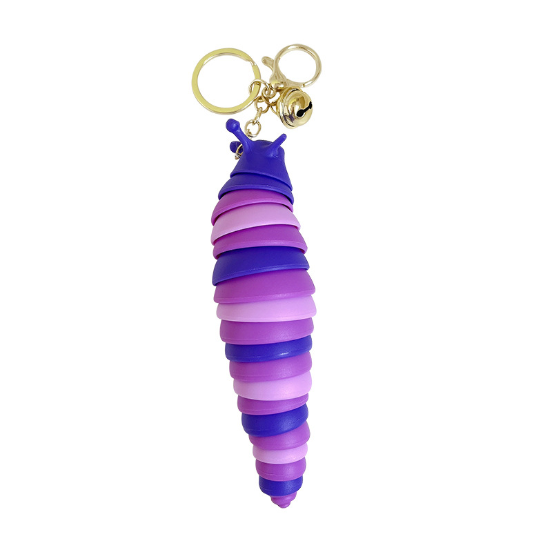 TikTok Explosive Car Color Pendant Fingertips Snail Slug Bag Toy Decompression Caterpillar Keychain Female