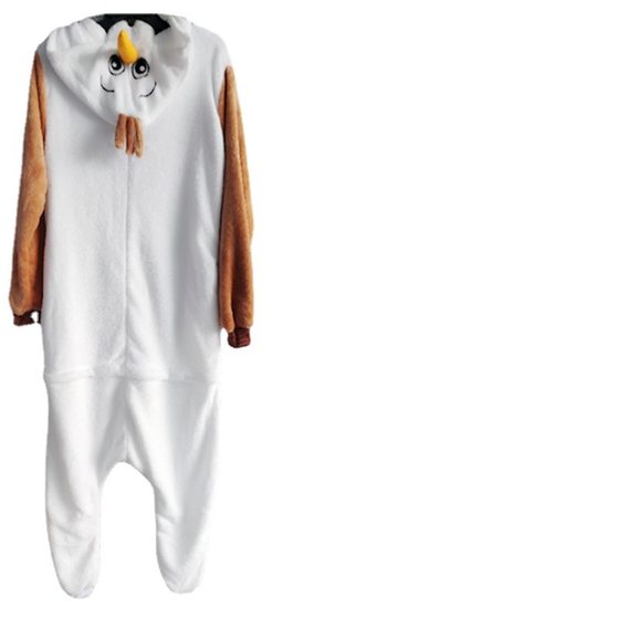 Cross-border Mixed Batch Xuebao Cartoon Conjoined Pajamas Autumn and Winter Flannel Snowman Same Style Couple Funny Pajamas Home Clothes