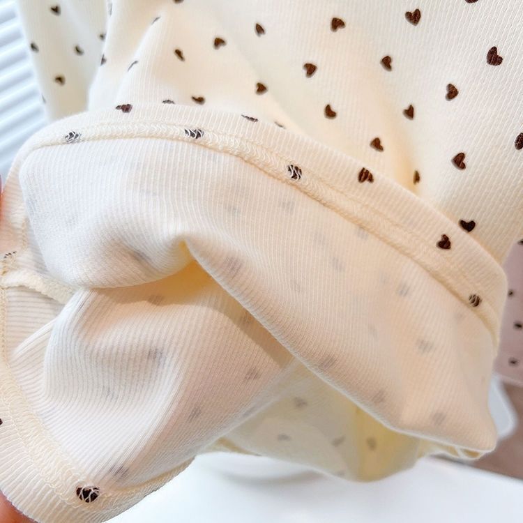 Spring and Autumn New Korean style girls' long-sleeved T-shirt half turtleneck puff sleeve baby girls' all-match bottoming shirt top T-shirt