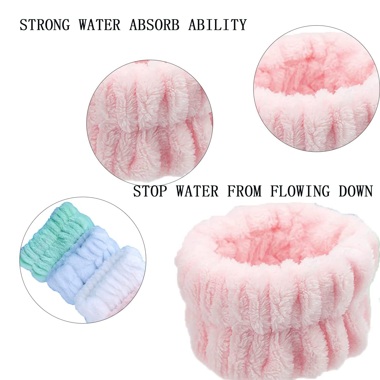 Face washing wrist strap European and American Amazon cross-border flannel sports bracelet band hair band hand washing waterproof wrist protection