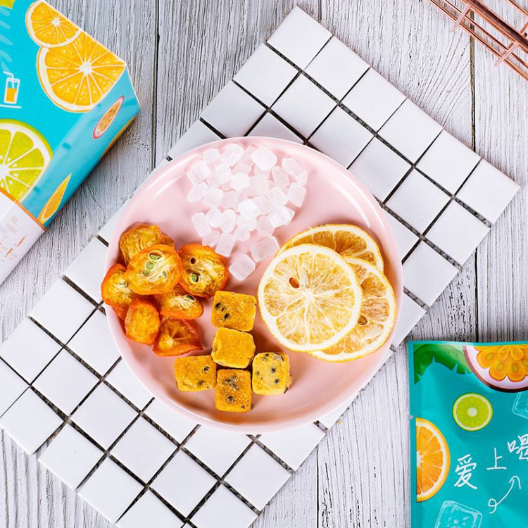 Kumquat lemon passion fruit tea 90g factory wholesale distribution Internet celebrity cold bubble freeze-dried fruit tea combination fruit tea