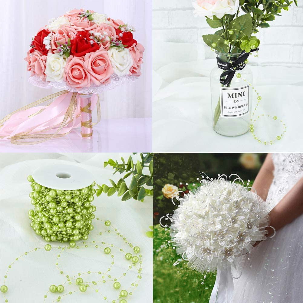 Cross-border sales 8+3 stars Pearl plastic fishing line beads bridal hair accessories wedding decoration beads 10 meters