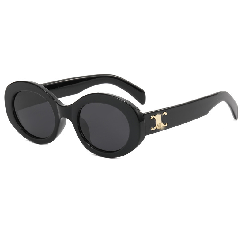 Polarized sunglasses Women's European and American retro oval fashionable street shooting glasses ins Internet celebrity live sunglasses 9358