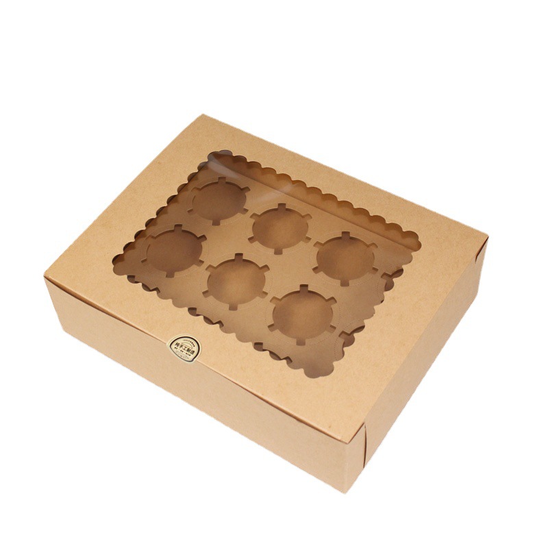 Baking packaging 2 4612 wholesale cowhide Maffen box paper cup cake box egg tart box snow Mei Niang packaging box