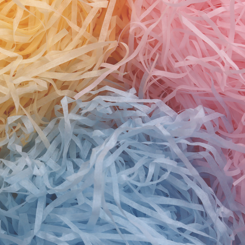 Creative color raffia shredded paper silk filler gift box candy box packaging gift decoration spot wholesale