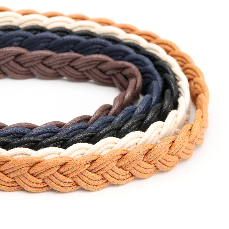 New Vintage Mori Women's Twist Woven Wax Rope Pin Buckle Women's Belt Casual All-match Korean Dress Decorative Belt