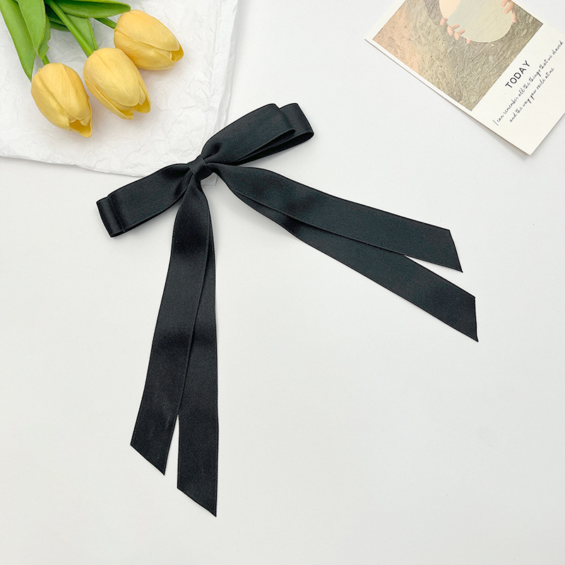 Doppellagige Haarspange mit Schleife im koreanischen Stil für Damen, Ballettmädchen, seitliche Klammer am Hinterkopf, schlichtes, allgleiches Haar-Accessoire_voghion.com