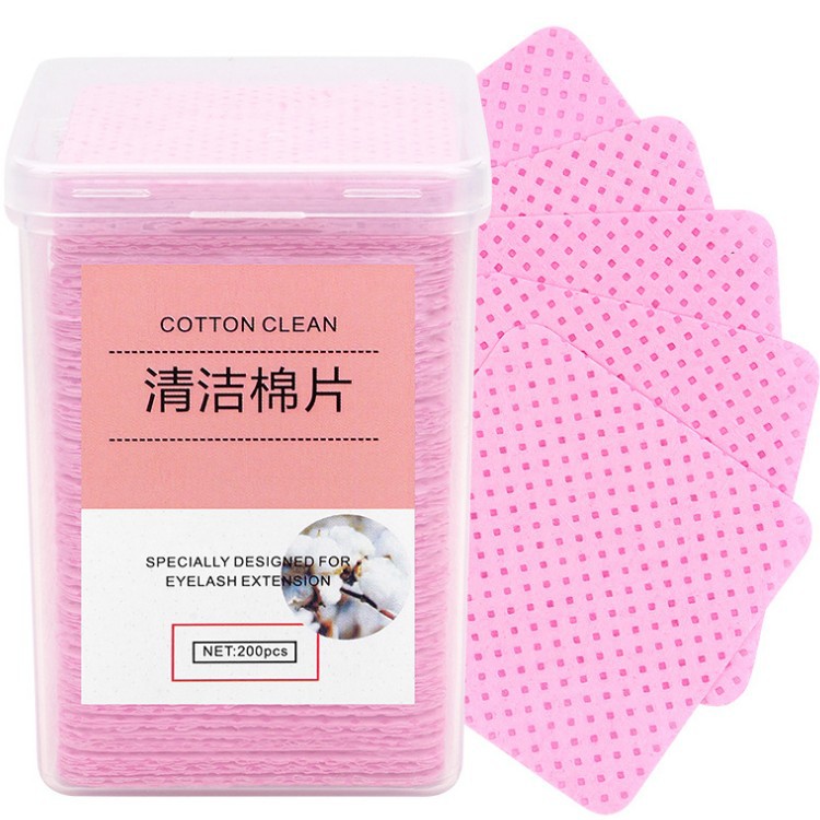 Wholesale non-woven box loading and unloading glue wipe disposable pink glue bottle mouth cleaning cotton sheet 200 pieces/box
