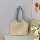 Blue shoulder strap khaki heart bag