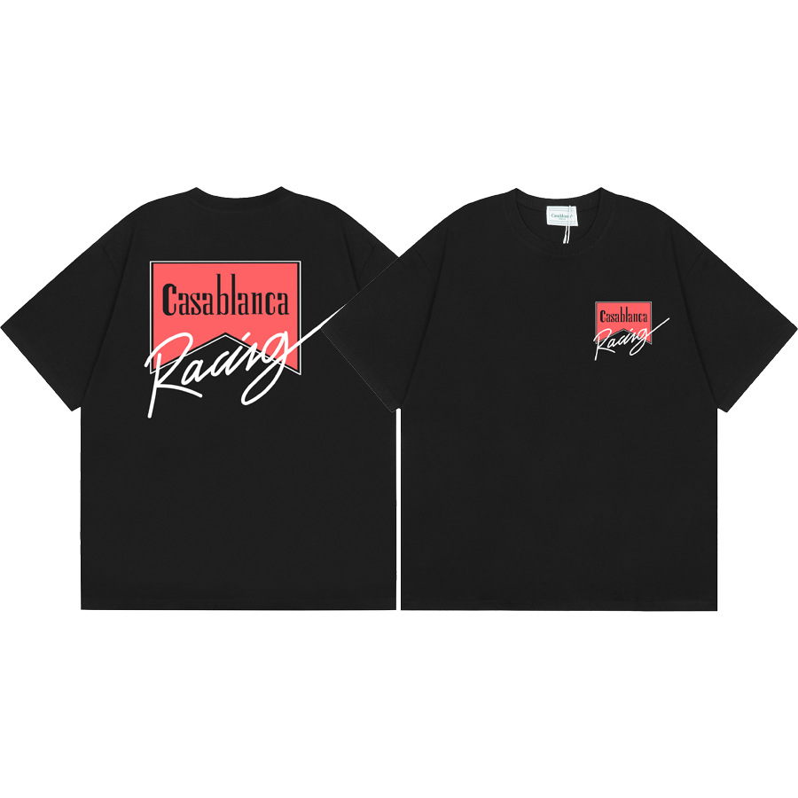 Casablanca Summer New Casablanca LOGO Print Men's and Women's Loose Short-sleeved T-shirt Trendy