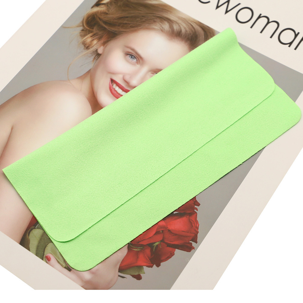 In stock wholesale microfiber glasses cloth solid color island silk mobile phone screen cleaning cloth suede lens cleaning cloth