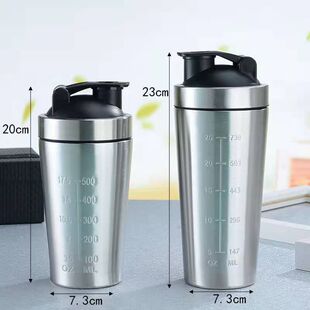 Factory wholesale 304 stainless steel single-layer shake cup protein powder milkshake fitness sports kettle gift cup