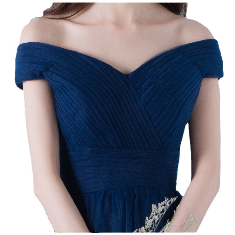 Evening Dress Women's 2023 New One-Shoulder Slim-Fit Host Long Dress Party Banquet Toast Dress