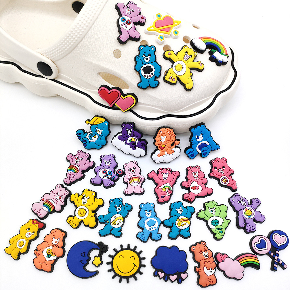 suit Rainbow Bear Series Shoe Flower Shoe Buckle Classic Cartoon Hole Shoe Accessories Decorative Buckle PVC Shoe Flower