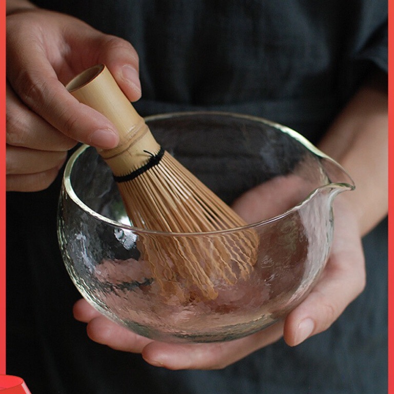 Japanese Style Matcha Bowl Hammer Pattern Glass Tea Bowl Glass Bowl Tea Set Accessories Song Dynasty Tea Ordering Tools Transparent Glass Bowl