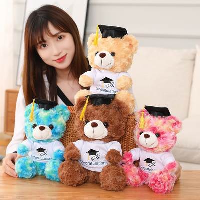 Graduation season doctor bear doll plush teddy bear plush graduation bear doll student graduation gift can add logo