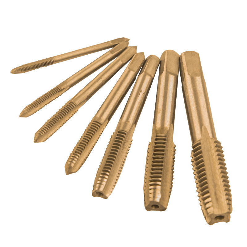 Hot selling 5-piece set of high-speed steel square handle straight groove tap 7-piece set of straight groove machine tap M3-M12 tap