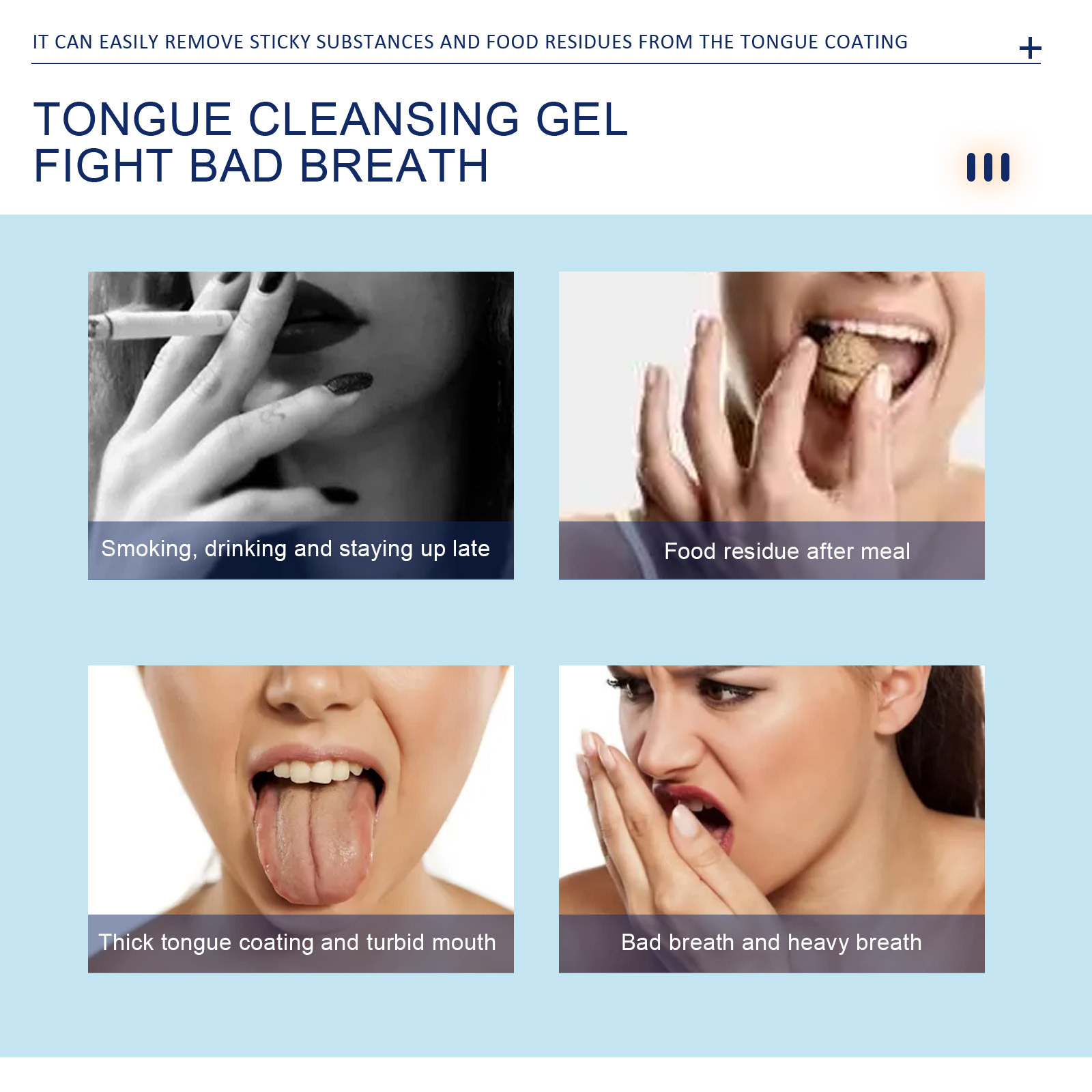 EELHOE tongue coating cleaning gel with Brush tongue coating cleaning oral care remove Oral odor fresh breath