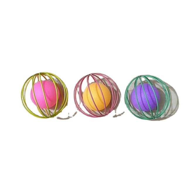 Factory Direct Pet Supplies Jump ball mute wire ball cage table tennis cat self-Hi interactive toys