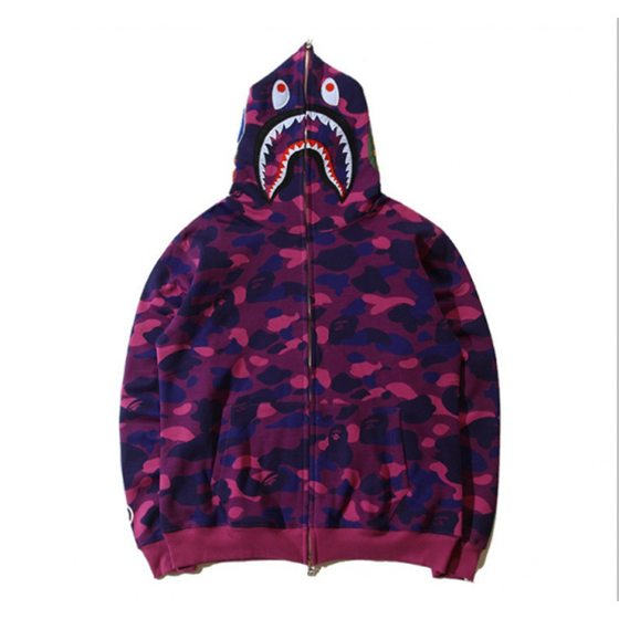 Trendy Brand Same Camouflage Shark Head Jacket 3D Sweater Printed Zipper Hoodie Men's and Women's Sweater Couple Clothes