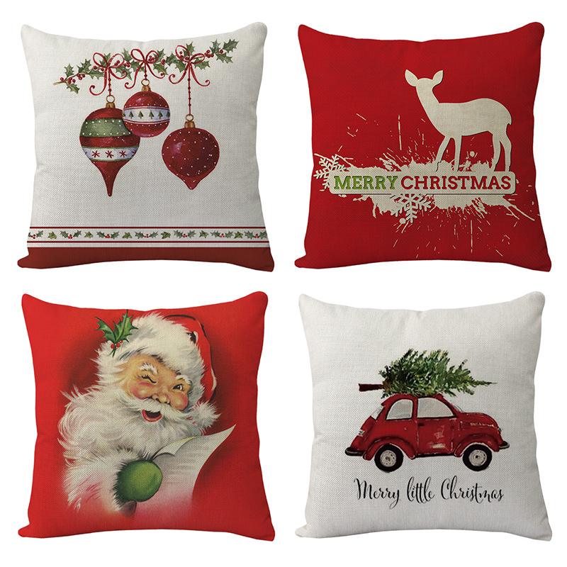 Cross-border hot selling linen new pillow Halloween pillow cover Christmas series sofa car pillow pillow pillow cover