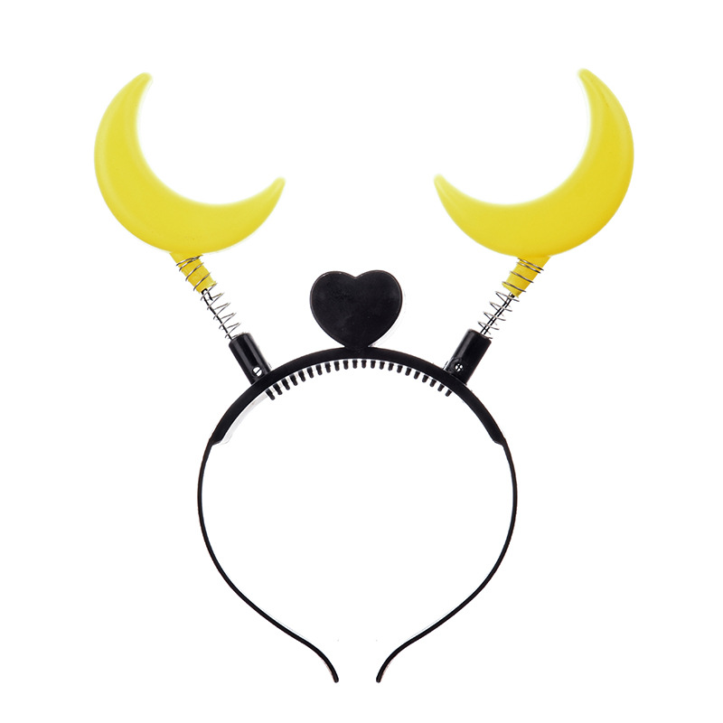 Luminous moon star headwear headband star Moon headband hairpin mid-autumn Festival light Club decoration atmosphere props gift