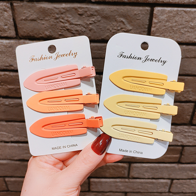 White Deer Same Color Seamless Hairpin Women's Front Bangs Broken Hairpin Wash Face Makeup Metal Duckbill Clip Headwear