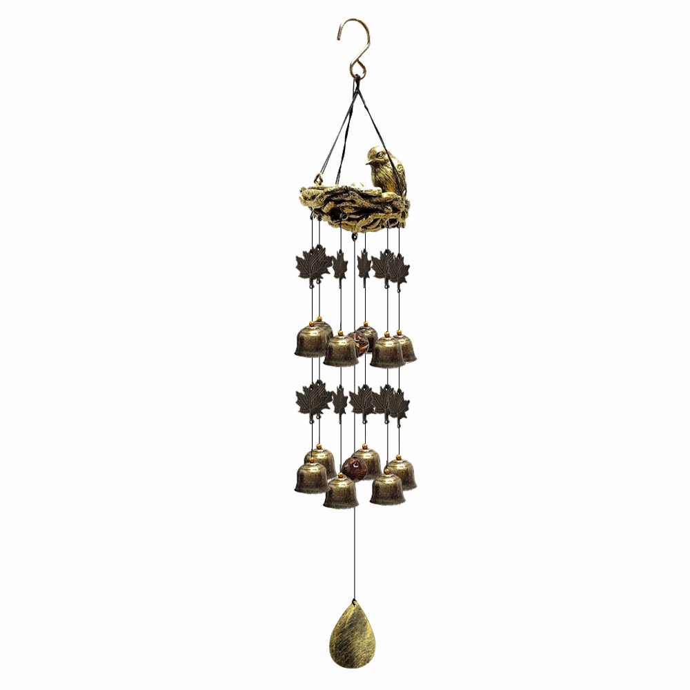 Cross-border Resin Bird's Nest Wind Bell Hanging Home Bell Outdoor Garden Bird Pendant